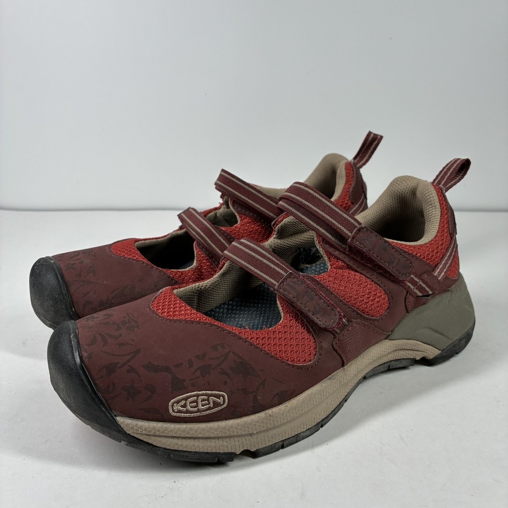 KEEN Malibu Women's 7.5 Burgundy Red Floral Mary Jane Double Strap Trail Shoes